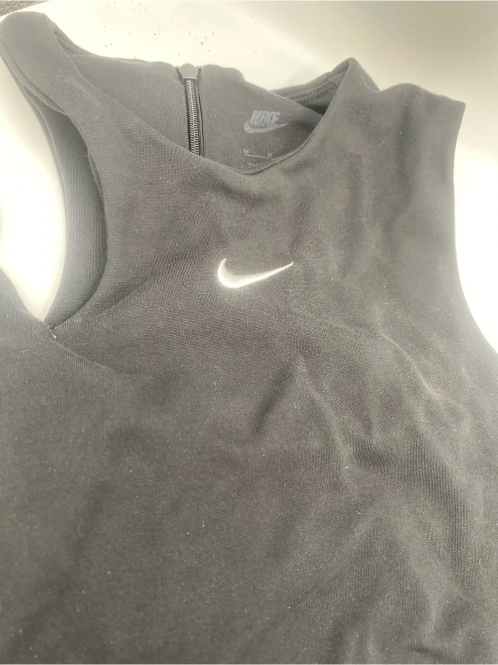 Nike Black One-Piece Bodysuit with White Swoosh